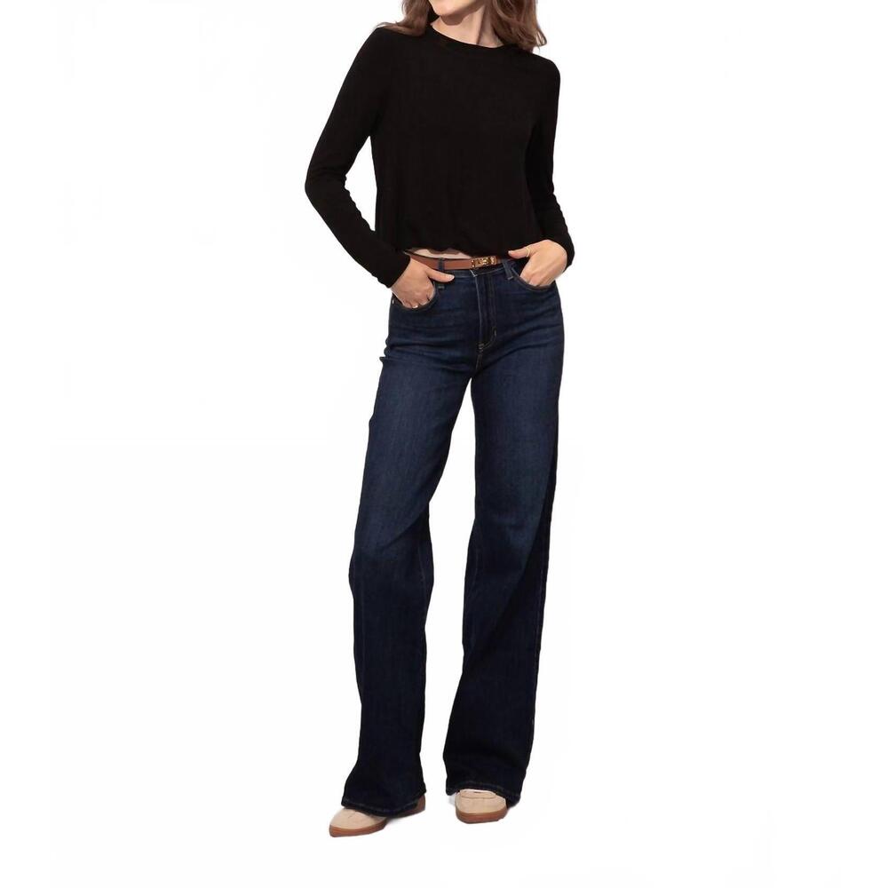 NEW ELLE GREY wren bubble hem tee in black